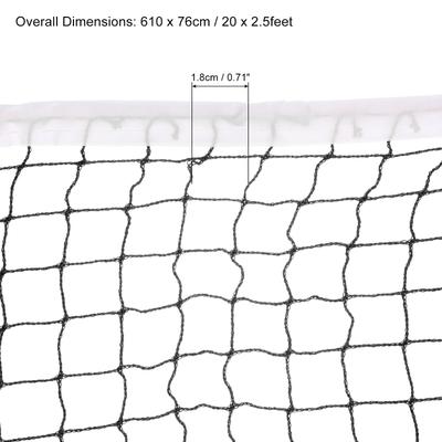 20x2.5ft Badminton Net Badminton Court Netting 0.71x0.71" Mesh with Box Black