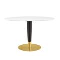 Everly Quinn Zinque 48" Oval Dining Table Wood/Metal in White | 29.5 H x 27.5 W x 27.5 D in | Wayfair 7C2AF95881D84BCD95B02DEE7EEF8FA8