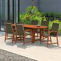 Bahamas 7-Piece Extendable Oval Patio Dining Set Eucalyptus Wood Ideal for Outdoors and Indoors Brown