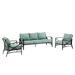 Afuera Living Transitional 3 Piece Outdoor Sofa Set in Mist Finish