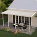 Four Seasons OLS TWV Series 40 ft wide x 8 ft deep Aluminum Patio Cover with 10lb Snowload & 5 Posts in Ivory