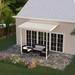 Four Seasons OLS TWV Series 12 ft wide x 8 ft deep Aluminum Patio Cover with 10lb Snowload & 2 Posts in Ivory