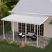 Four Seasons OLS TWV Series 22 ft wide x 12 ft deep Aluminum Patio Cover with 10lb Snowload & 4 Posts in White