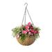 Panacea 82305GT 14 Inch Natural Round Resin Wicker Hanging Basket Pot / Planter - Quantity of 6