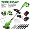 650W Electric Cordless String Grass Trimmer Weed Wacker Lawn Mower Eater for Garden Yard Lawn Trimming/Pruning With Charger & 2 Batteries Green
