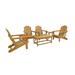 7-Piece Poly Adirondack Conversation Set Coffee Table Side Table for Outdoor Patio Garden Orange