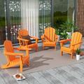 Westintrends 4 Pcs Outdoor Folding HDPE Adirondack Patio Chairs Weather Resistant Orange