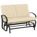 Outsunny Outdoor Garden 2-Person Gliding Chair Patio Glider with Cushions Beige