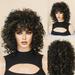 Mnycxen African Short Curly Hair Small Curly Hair Bangs Black Wig Hair Set Rose Net Mechanism Fiber Wig