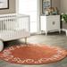 nuLOOM Kids Washable Round Alphabet Rug 6 Rust