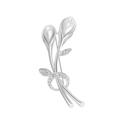 mnjin temperament fashion elegant artificial flower rhinestone brooch pin brooch wedding brooch jewelry pin breastpin rhinestone party women brooch silver