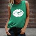 Kayannuo Green Blouses for Women Easter Clearance Women Casual St. Patrick s Day Round Neck Loose Top Sleeveless T-shirt