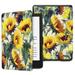 Fintie Slimshell Case for 6.8 Kindle Paperwhite (11th Generation 2021) ï¼† Kindle Paperwhite Signature Edition - Premium PU Leather Lightweight Auto Sleep/Wake Cover Sunflowers