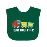 Inktastic 2nd Birthday Two Two Train Boys Baby Bib