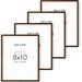 Haus and Hues 8x10 Picture Frame Set of 4 - 8 by 10 Walnut Gallery Wall Frame Farmhouse Wooden Photo Frame 8 x 10 for Wall Collage Pack 10 x 8 Brown Wood Wall Frames (Walnut Oak)