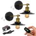 FSLiving Wall Sconce with Rechargeable Battery Operated LED Picture Lights with Remote Cordless Bronze Socket Black Iron Shade Customizable Adjustable Wall lamp for Hallway Kitchen No Drilling-2 Pack