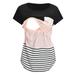 Maternity Legging Maternity Pants for Work Womens Maternity Short Sleeve Crew Neck Striped Printed Nursed Tops T Shirt For Breastfeeding Maternity Shirts Long Sleeve with Tie