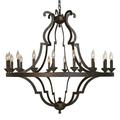 Bowery Hill 18-light Wood and Iron Chandelier in Antique Gold