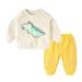 2 Year Boy Clothes Winter Outfits for Boys 8 Years Old Children Kids Toddler Baby Boys Girls Long Sleeve Cute Cartoon Animals Sweatshirt Pullover Tops Patchwork Trousers Pants Plaid Clothe