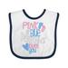 Inktastic Pink or Blue Big Brother Loves You Footprints and Heart Boys Baby Bib