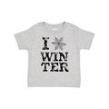 Inktastic I Love Winter- black and white snowflakes Boys or Girls Toddler T-Shirt