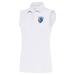 Women's Antigua White Los Angeles Chargers Throwback Logo Sleeveless Tribute Polo