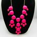 J. Crew Jewelry | J. Crew Hot Pink Lucite Bubble Gold Tone Bib Statement Necklace D3-110 | Color: Pink | Size: Os