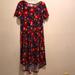 Lularoe Dresses | Lularoe Carly Dress Size Xxs. Red Floral Design. | Color: Black/Red | Size: Xxs