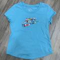 Nike Shirts & Tops | Nike Floral Girls Swoosh Tee T- Shirt | Color: Blue | Size: Lg