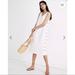 Madewell Dresses | Madewell Linen-Cotton Side-Button Off White Cream Midi Dress Medium | Color: Cream/White | Size: M