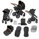 Ickle Bubba Stomp Luxe 2-in-1 Pushchair - Black/Charcoal Grey/Black