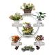 KOLENSA Metal Plant Stand with Wheels, 4 Tier 6 Potted Indoor Outdoor Flower Stand Rack Plant Shelf for Patio Decor, Garden, Balcony, Room, Office Use, with 6 Pcs Water Receiving Trays