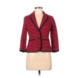 Talbots Blazer Jacket: Short Red Stripes Jackets & Outerwear - Women's Size P