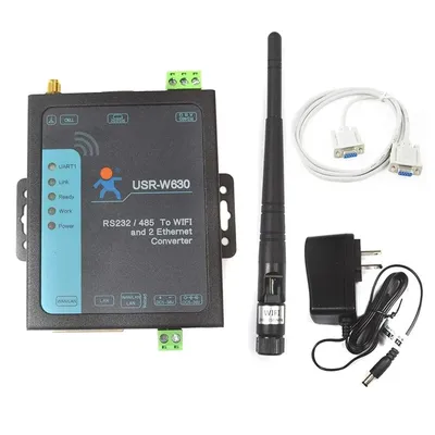 Convertisseur de série 1 Port RS232/USR-W630 wi-fi Port de série RS232 RS485 vers WiFi 2 Ethernet