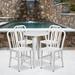 Latitude Run® Scotia 24" Round Metal Indoor-Outdoor Table Set w/ 4 Vertical Slat Back Chairs Metal in White | 35.25 W x 35.25 D in | Wayfair