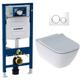 Pack WC Bati Geberit Duofix + Cuvette WC suspendu Square Rimfree + Plaque de commande Sigma20 Blanc