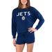 Women's Concepts Sport Navy Winnipeg Jets Gather Long Sleeve Top & Shorts Set