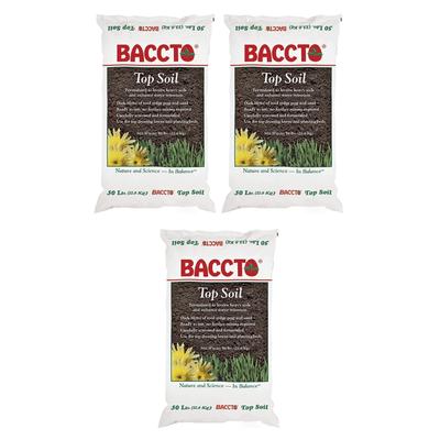 Michigan Peat 1550P Baccto Top Soil with Reed Sedge, & Sand, 50 Pounds (3 Pack) - 150