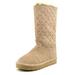 Michael Kors Shoes | Michael Kors Sandy Quilted Pieced Tall Boots Khaki Suede Fur Sherpa, Size 6 | Color: Tan | Size: Beige /6