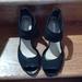 Nine West Shoes | Gently Used Nine West Ankle Strap Heels With Zipper On The Back. | Color: Black | Size: 9.5