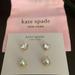 Kate Spade Jewelry | Kate Spade Rise & Shine Earrings Set Of 2 (Cubic Zirconia/Glass Pearl)/Dust Bag | Color: Gold/White | Size: Os