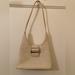 Nine West Bags | Euc Cream 90s Nine West Structured Leather & Wicker Shoulder Bag | Color: Cream/Silver | Size: Os