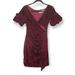 Free People Dresses | Fame And Partners Free People Caroline Red Velvet Wrap Dress Size 0 Flawed | Color: Red | Size: 0