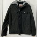 Levi's Jackets & Coats | Levi's Mens Washed Cotton Black Hooded Hoodie Trucker Jacket Size Small S | Color: Black/Gray | Size: S