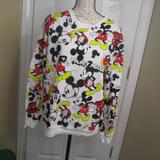 Disney Tops | Disney Mickey Mouse Sweat Shirt Top Size Xl | Color: Red/White | Size: Xl