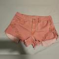 American Eagle Outfitters Shorts | American Eagle Jean Shorts Hi Rise Lace Distressed Size 12 | Color: Orange/Red | Size: 12