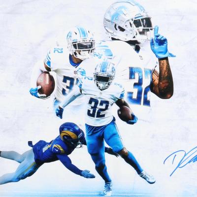 Nike Art | D’andre Swift Signed Lions 16x20 Photo (Jsa) Nwt | Color: Blue/Silver | Size: Os