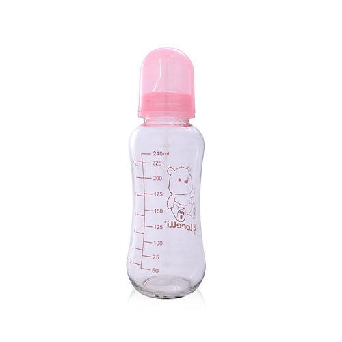 Baby Glasflasche 240 ml Babyflaschen pink/rosa