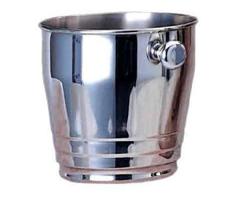 Winco WB4HV 4-Quart Wine Bucket - Mirror Finish Heavy Stainless Steel