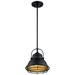 Upton; 1 Light; Small Pendant Fixture; Dark Bronze Finish with Gold Accents